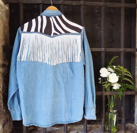 Camisa Vaquera Cebra Flecos
