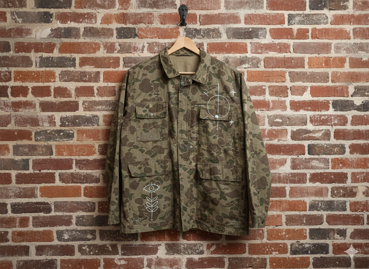 Camisa camuflaje pintada.